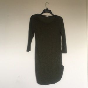 Green dress with slits on bottom sides